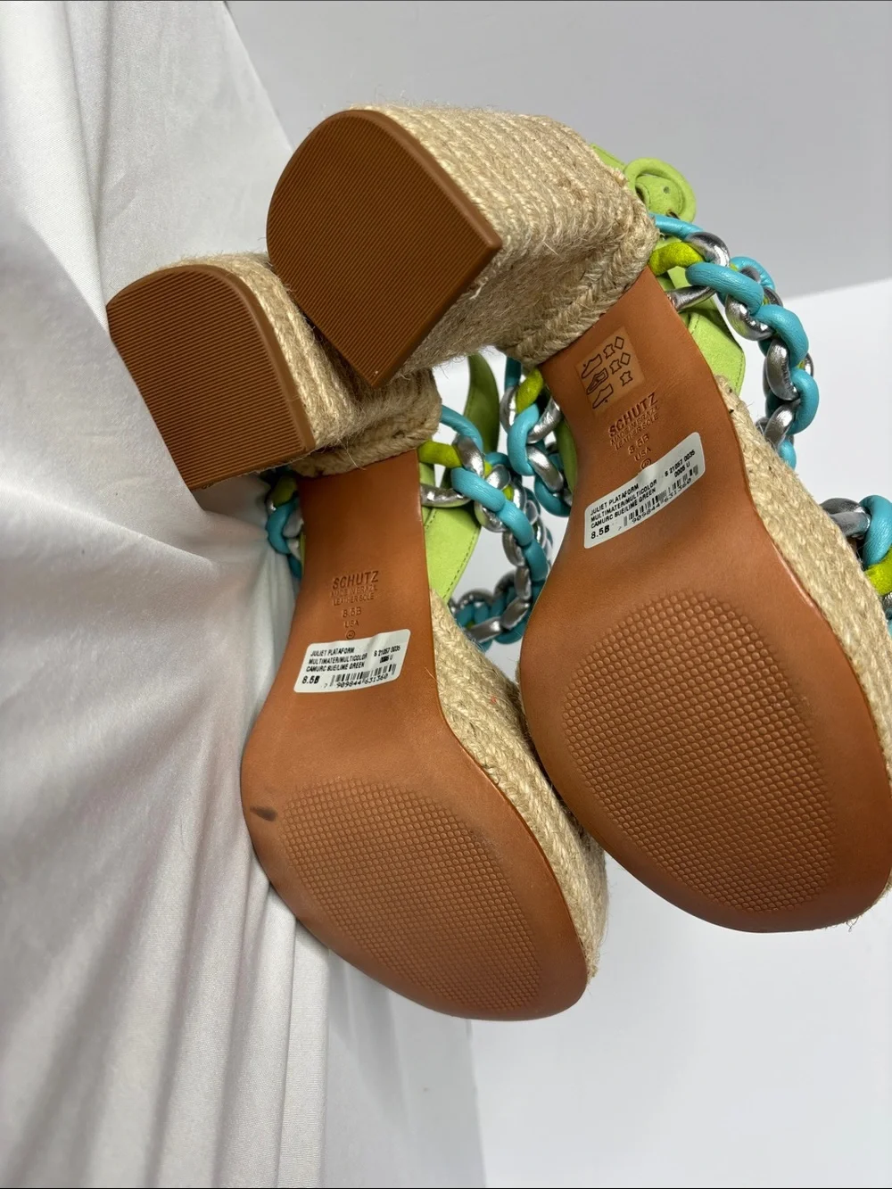 Schutz Juliet Heels in Lime Suede Leather Size 8.5B  Party Ready Vacation